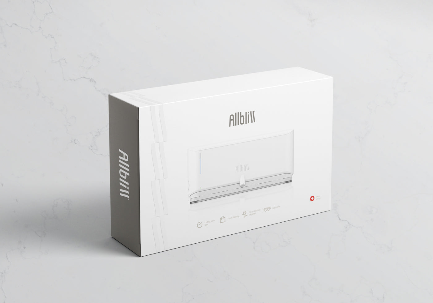 Allbliss in a shipping mailer box.